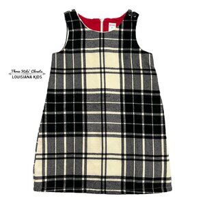 Old Navy 3T Black & Ivory Plaid Jumper Dress